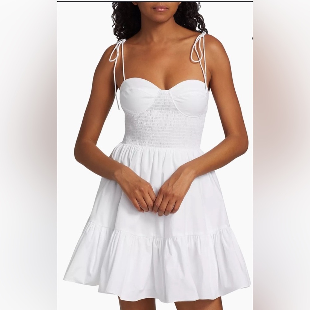 NWT Staud Landry Bustier Mini Dress White Size Small